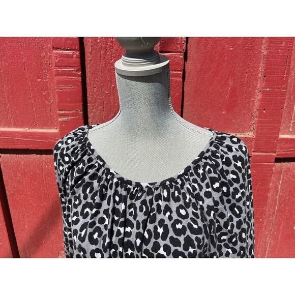 Michael Kors Women's Leopard Print Blouse Large - Picture 2 of 6